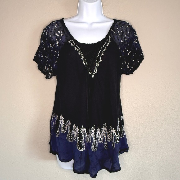 Advance Apparels Tops - Advance Apparels Medium Festival Boho Embroidered Tunic Top Corset Fairy Grunge